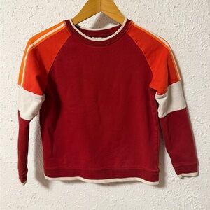 Hanna Andersson Red, orange and white crew neck sweatshirt